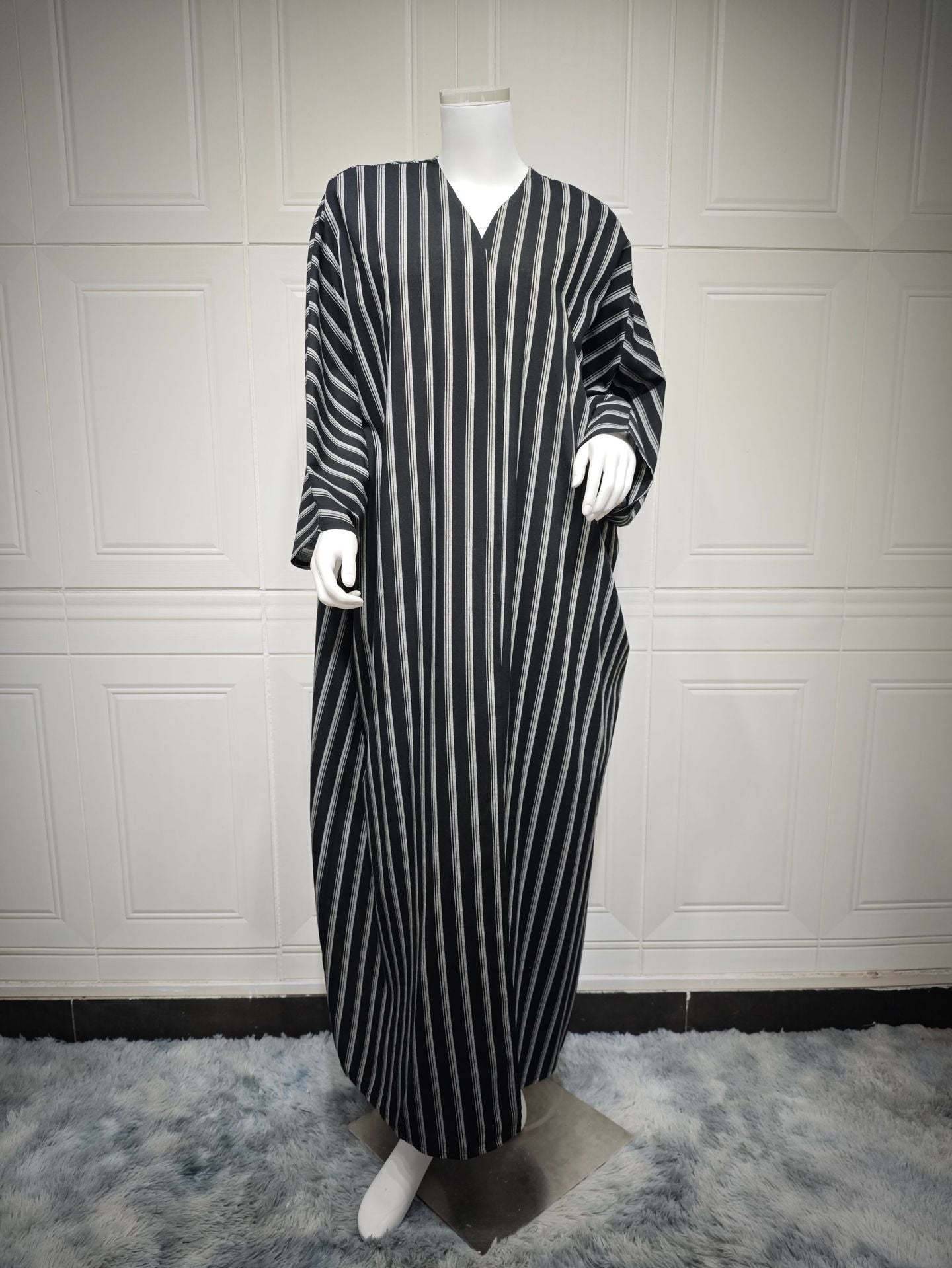 Robe longue en coton imprimé zèbre – coupe ample