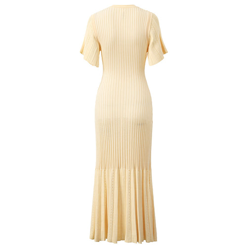 Robe longue à manches courtes au tempérament élégant